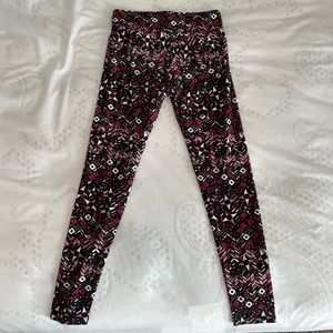 LuLaRoe Pink Black & White Patterned Leggings